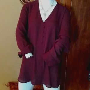 Sheerly perfect. NWT, almost purple blouse.